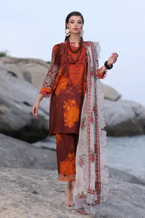 Printed Lawn Shirt with Embroidered Chiffon Dupatta PM4-15, 3 Piece Unstitched