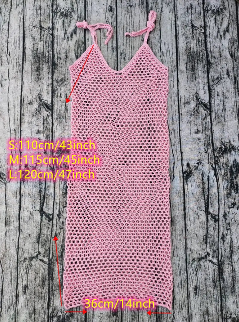 4 Color Sleeveless Crochet Beach Dress