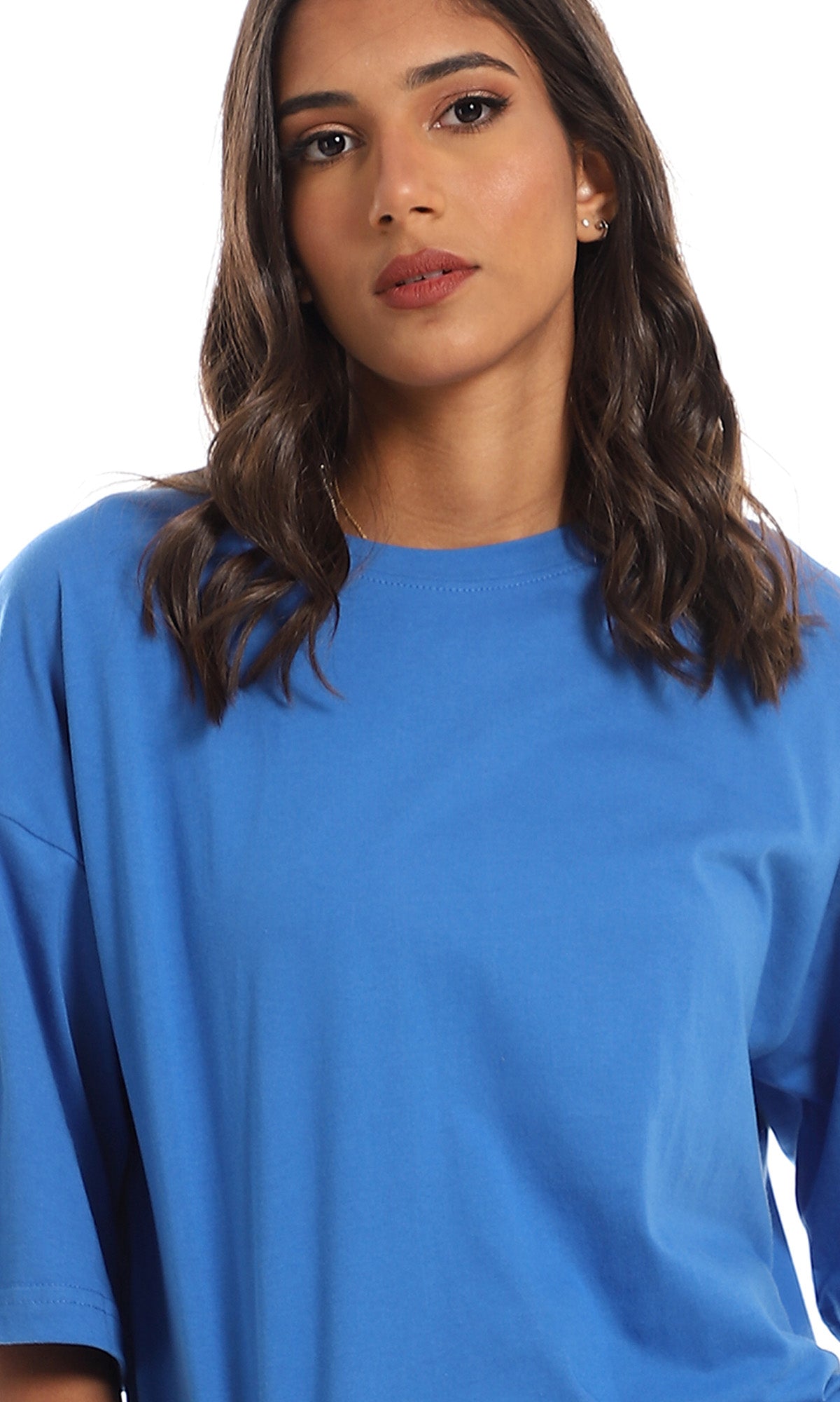 98831 Royal Blue Round Neck Cotton T-Shirt