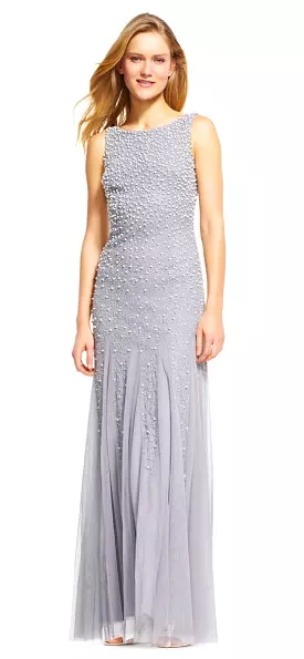 Adrianna Papell - AP1E200672 Dress - Pearl Beaded with Godet Skirt