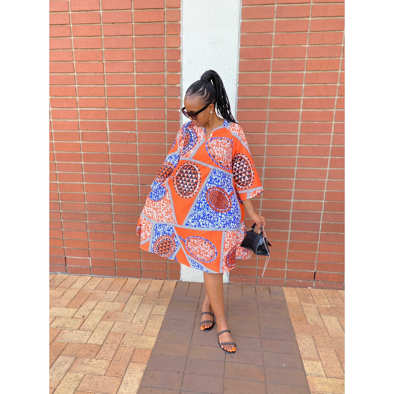 African V-Neck Dress