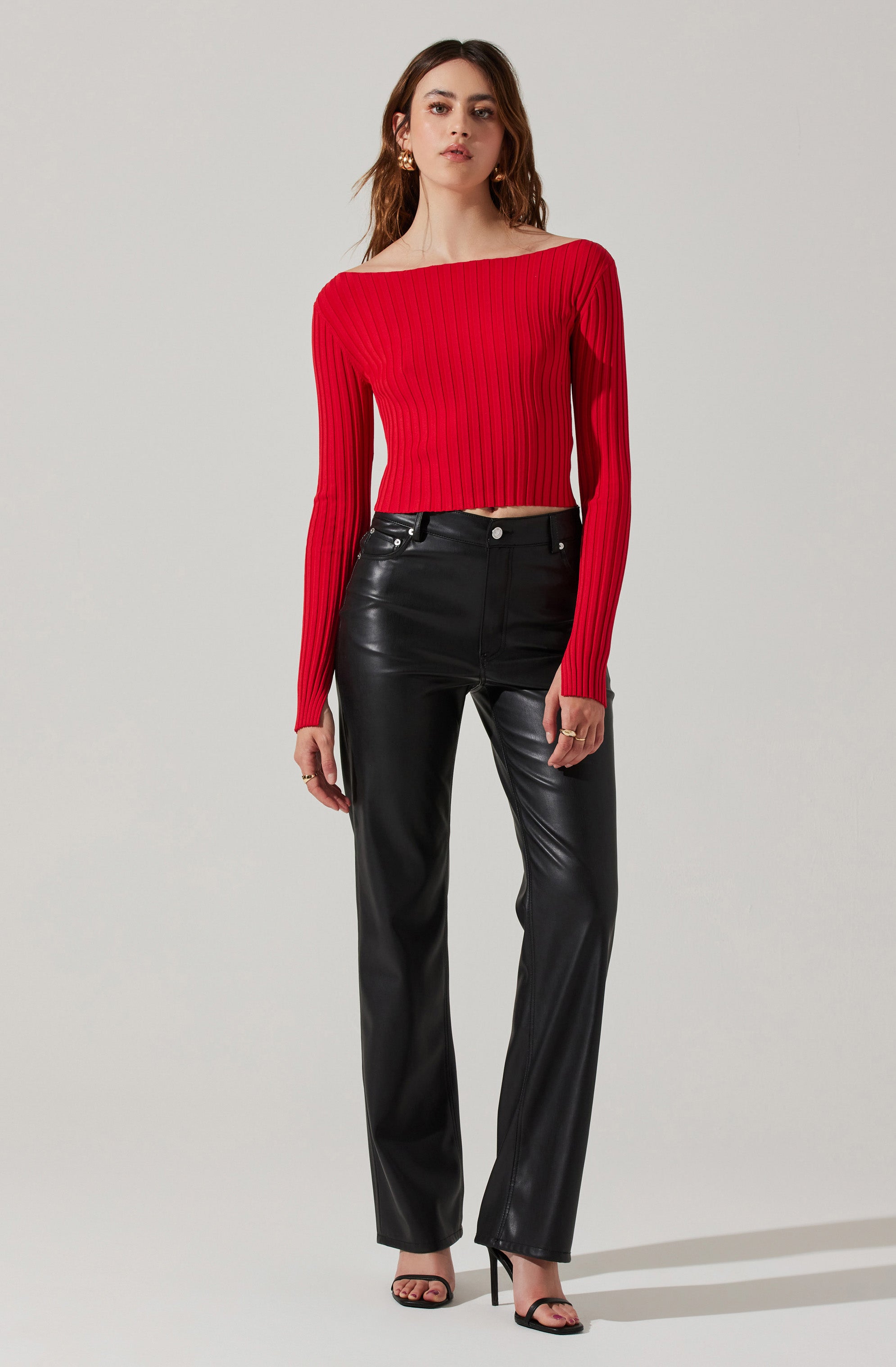 Alessandra Off Shoulder Ribbed Sweater