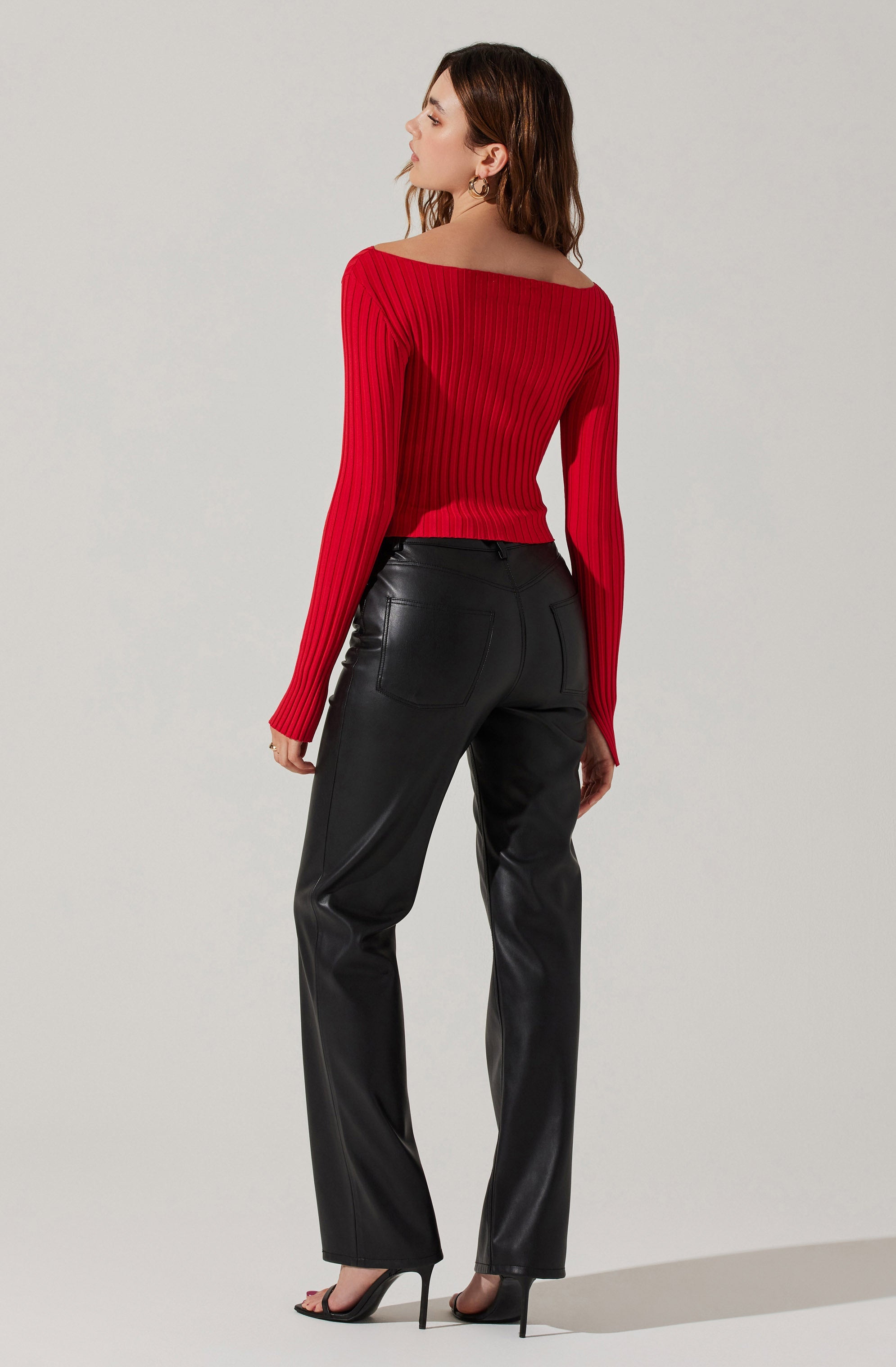 Alessandra Off Shoulder Ribbed Sweater