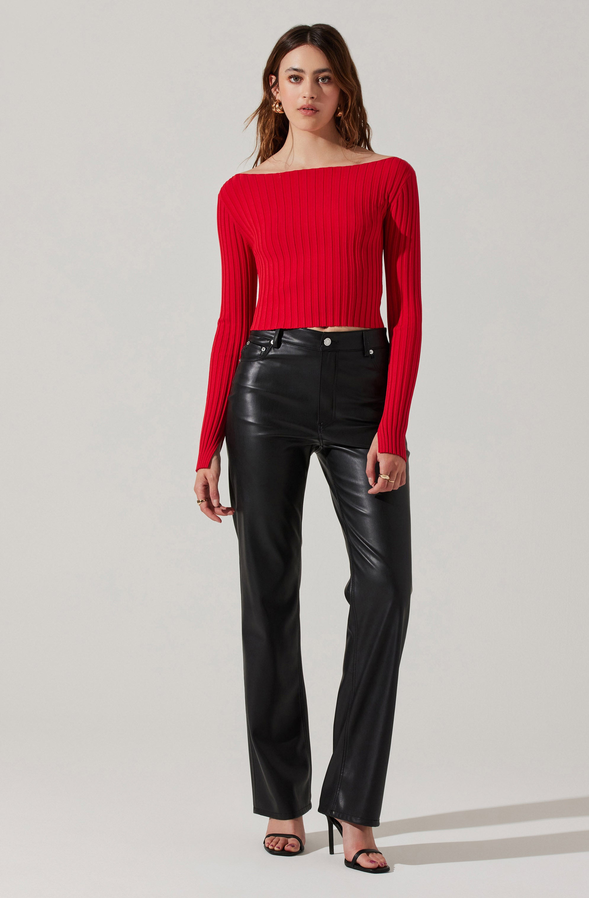 Alessandra Off Shoulder Ribbed Sweater