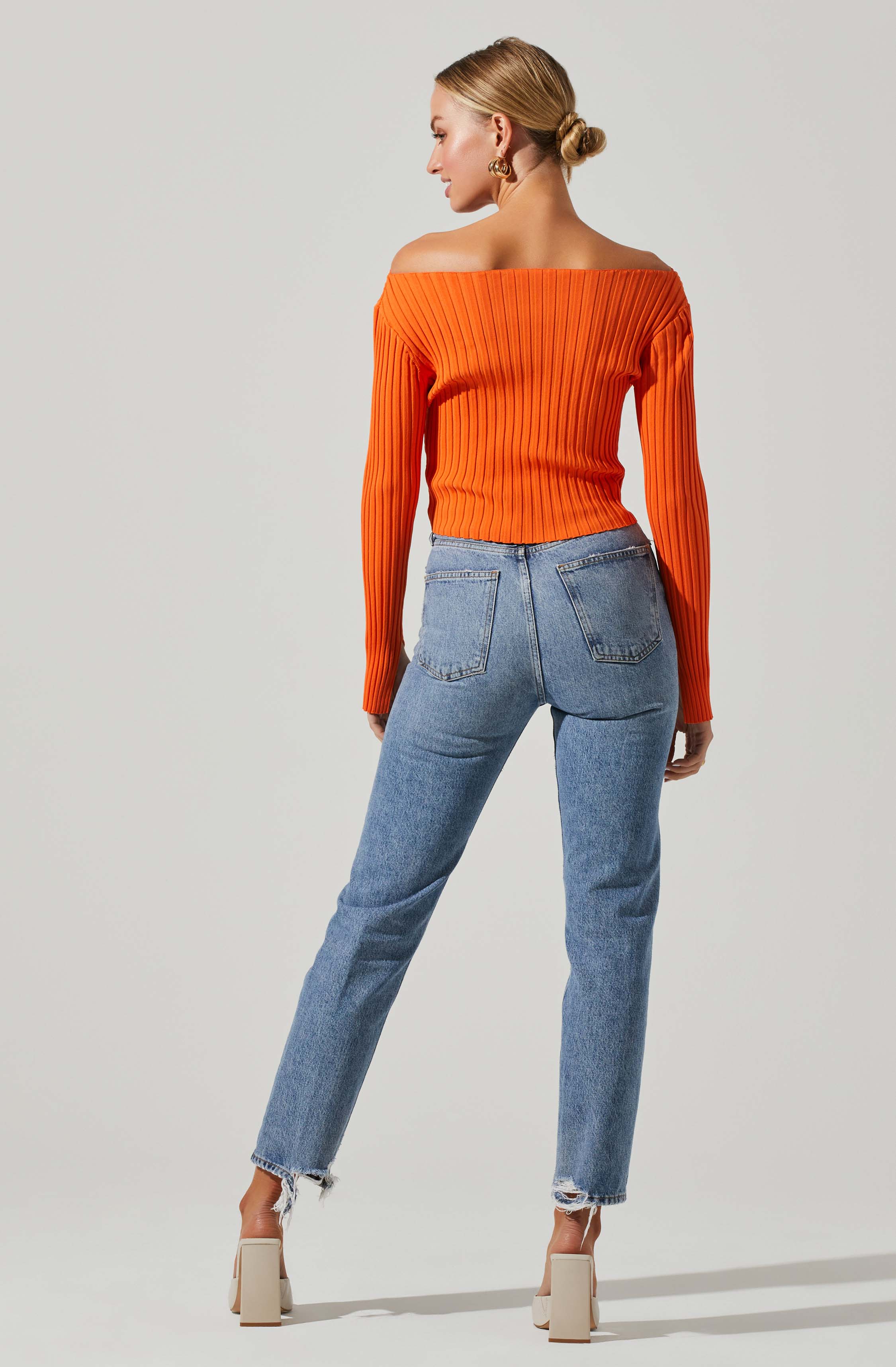 Alessandra Ribbed Off Shoulder Sweater - Shop Now