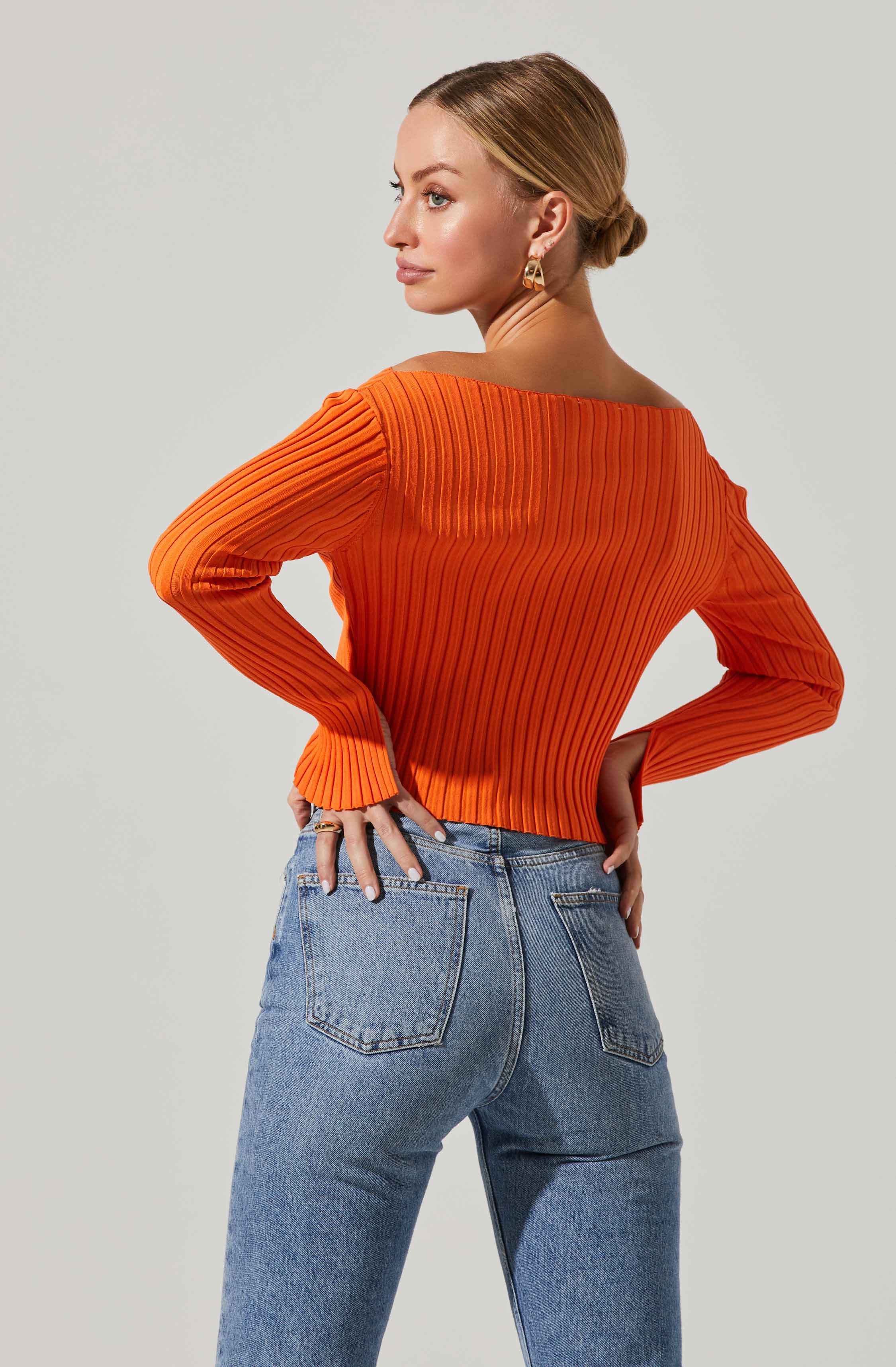 Alessandra Ribbed Off Shoulder Sweater - Shop Now