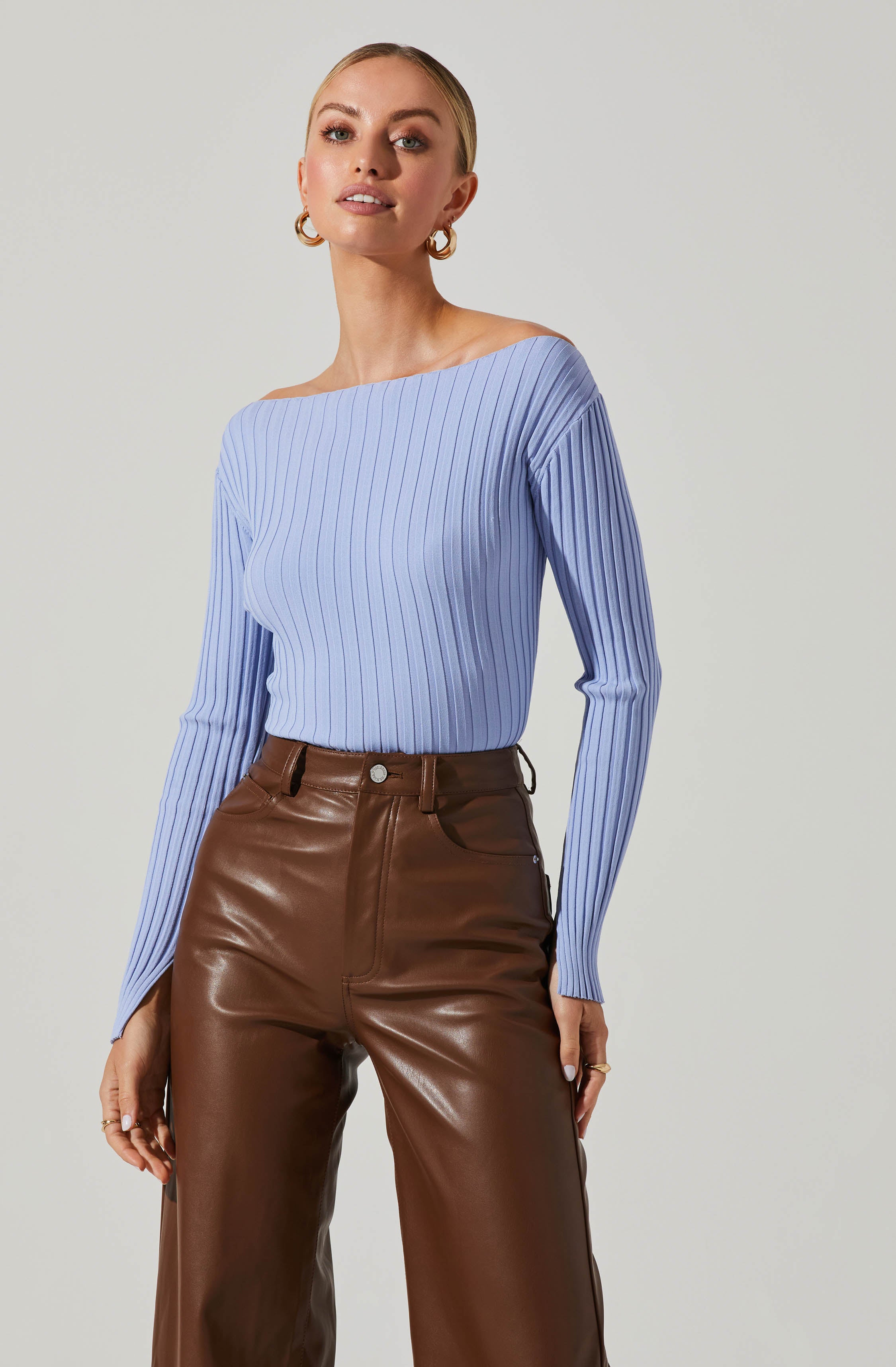 Alessandra Ribbed Off Shoulder Sweater - Shop Now