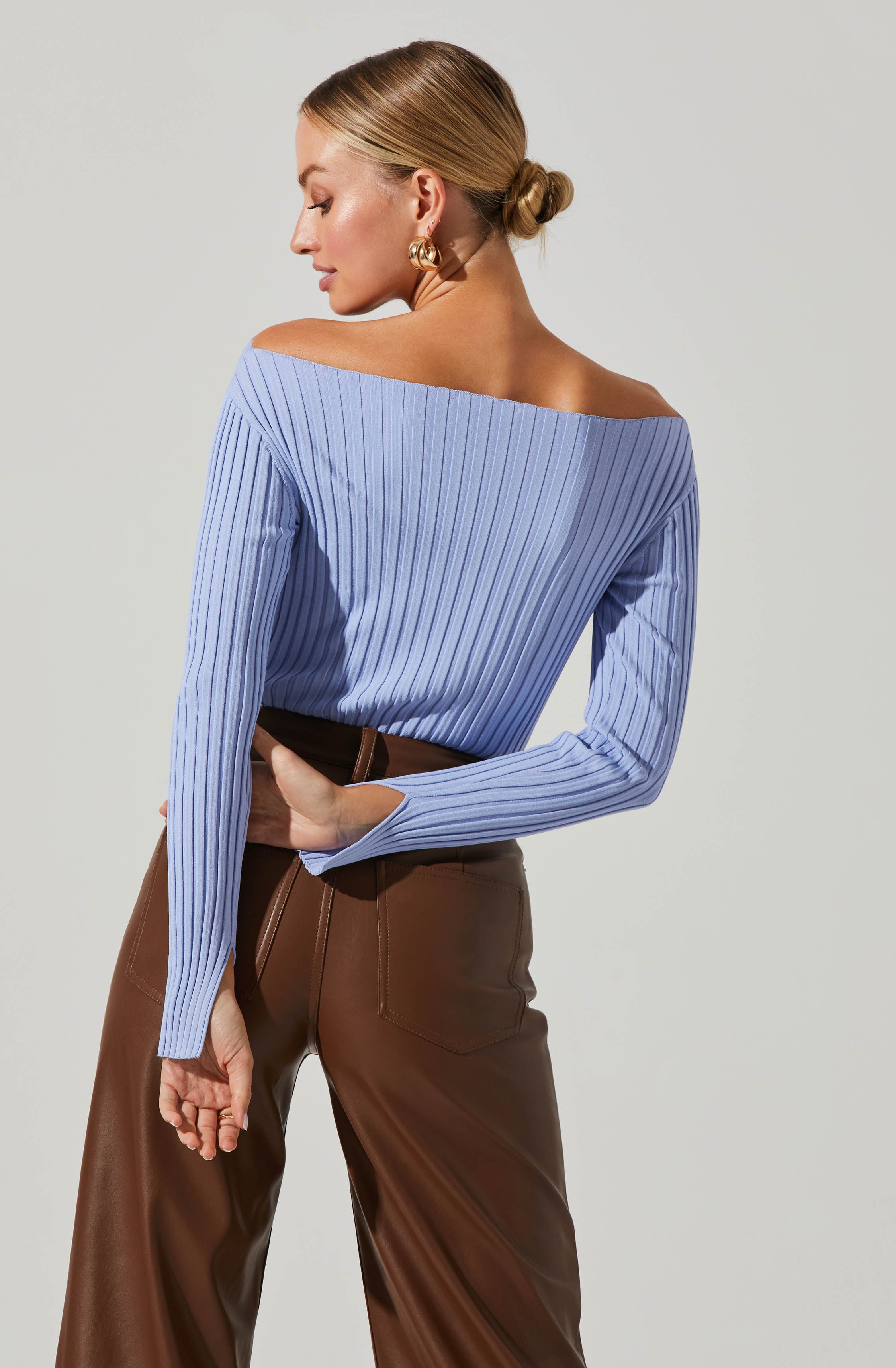 Alessandra Ribbed Off Shoulder Sweater - Shop Now