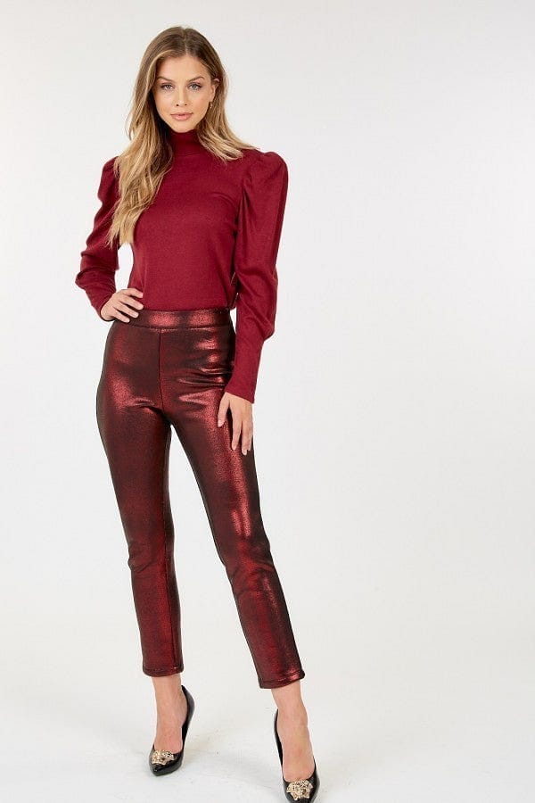 Animal Print Vinyl Ankle Pants