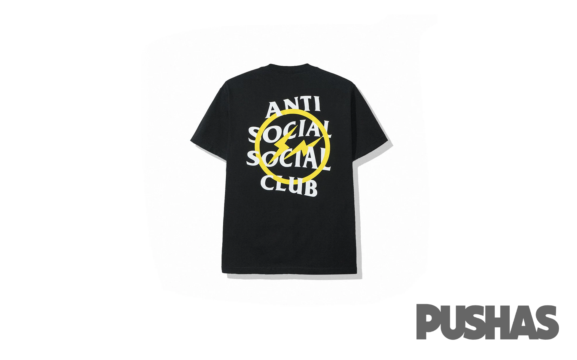 Anti Social Social Club x Fragment Yellow Bolt T-Shirt FW19 'Black' - Shop Now