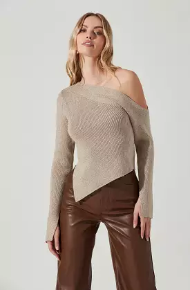 Asymmetrical Off Shoulder Sweater - Aldari