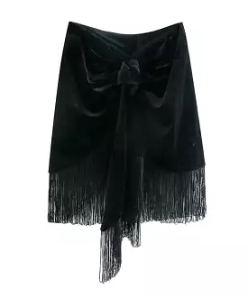 asymmetrical tassel skirt