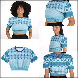 Azure Cropped Short Sleeve Sweater in Eco-Polyester