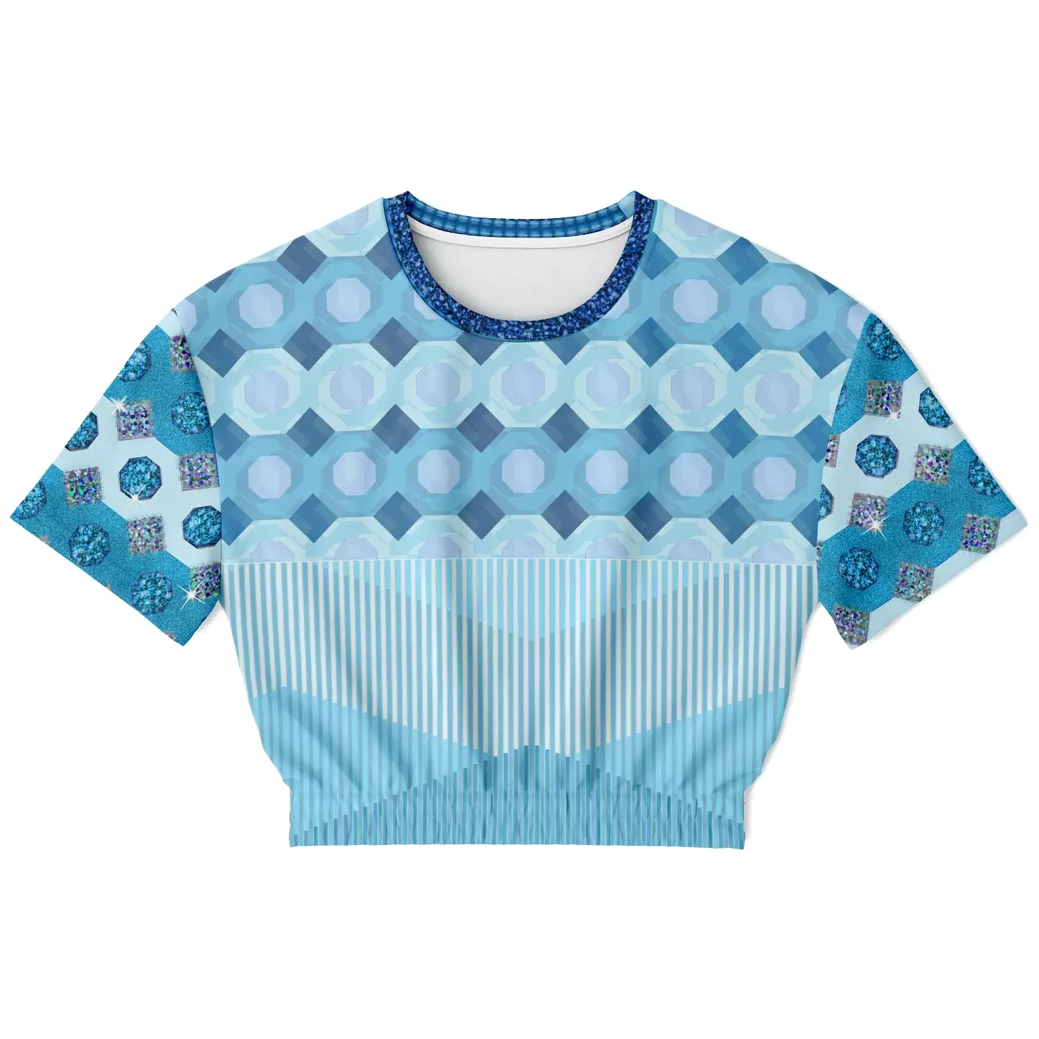 Azure Cropped Short Sleeve Sweater in Eco-Polyester