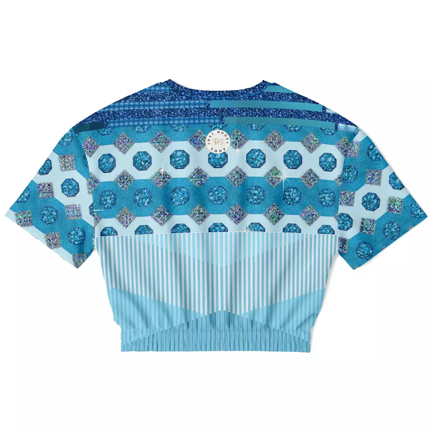 Azure Cropped Short Sleeve Sweater in Eco-Polyester