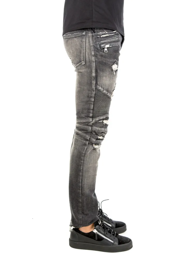 Balmain distressed biker jeans | Credomen