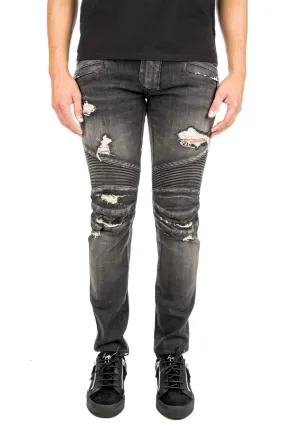 Balmain distressed biker jeans | Credomen