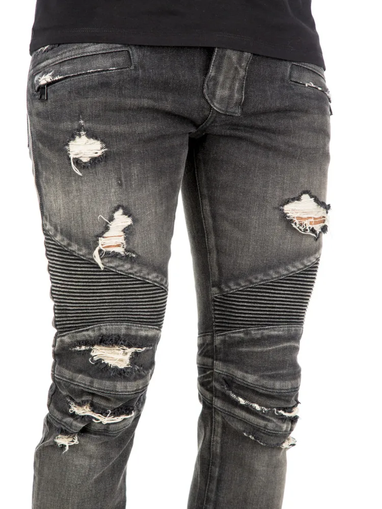 Balmain distressed biker jeans | Credomen