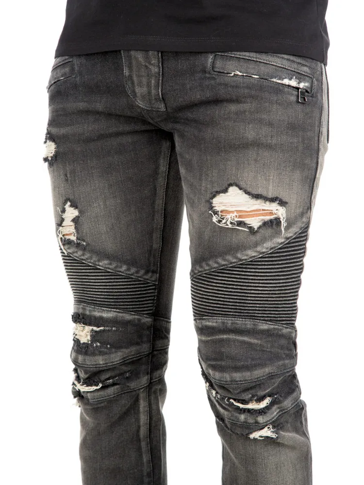 Balmain distressed biker jeans | Credomen