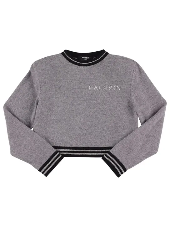 Balmain Logo wool knit sweater - Shop Now