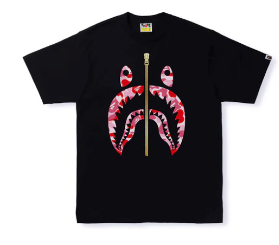 BAPE Black X Pink Color Camo Shark Tee