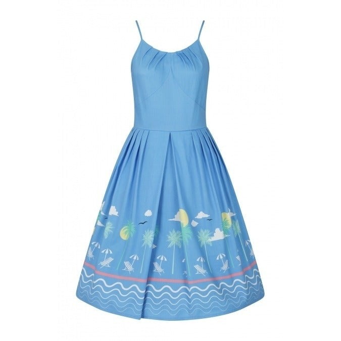 Beach Print Summer Cotton Swing Dress