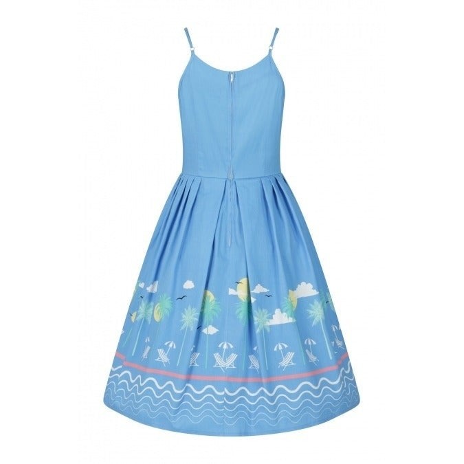 Beach Print Summer Cotton Swing Dress