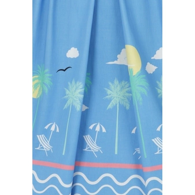 Beach Print Summer Cotton Swing Dress