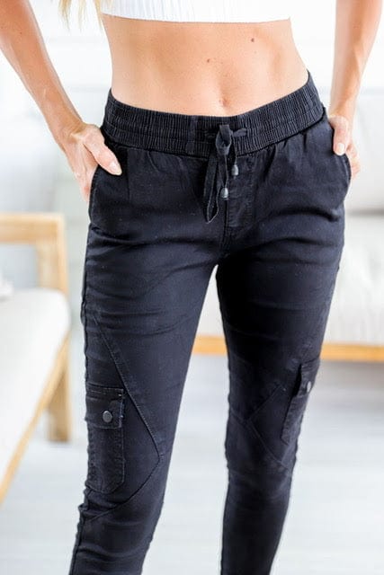 Black cargo jogger with cuff - Country Denim Australia