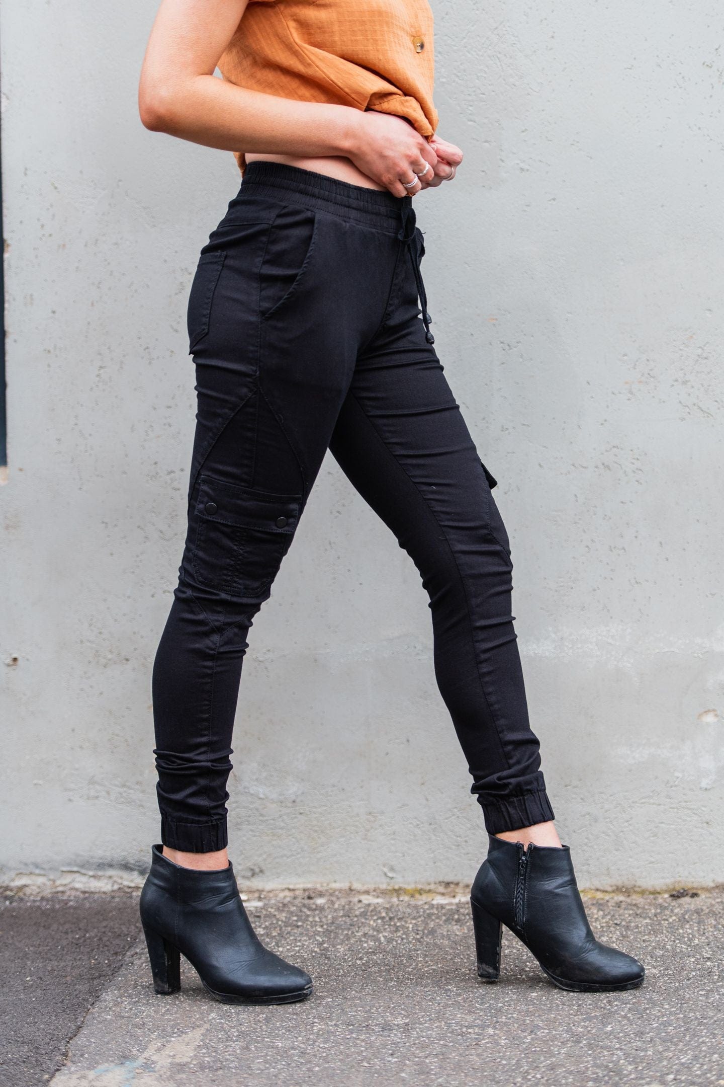 Black cargo jogger with cuff - Country Denim Australia