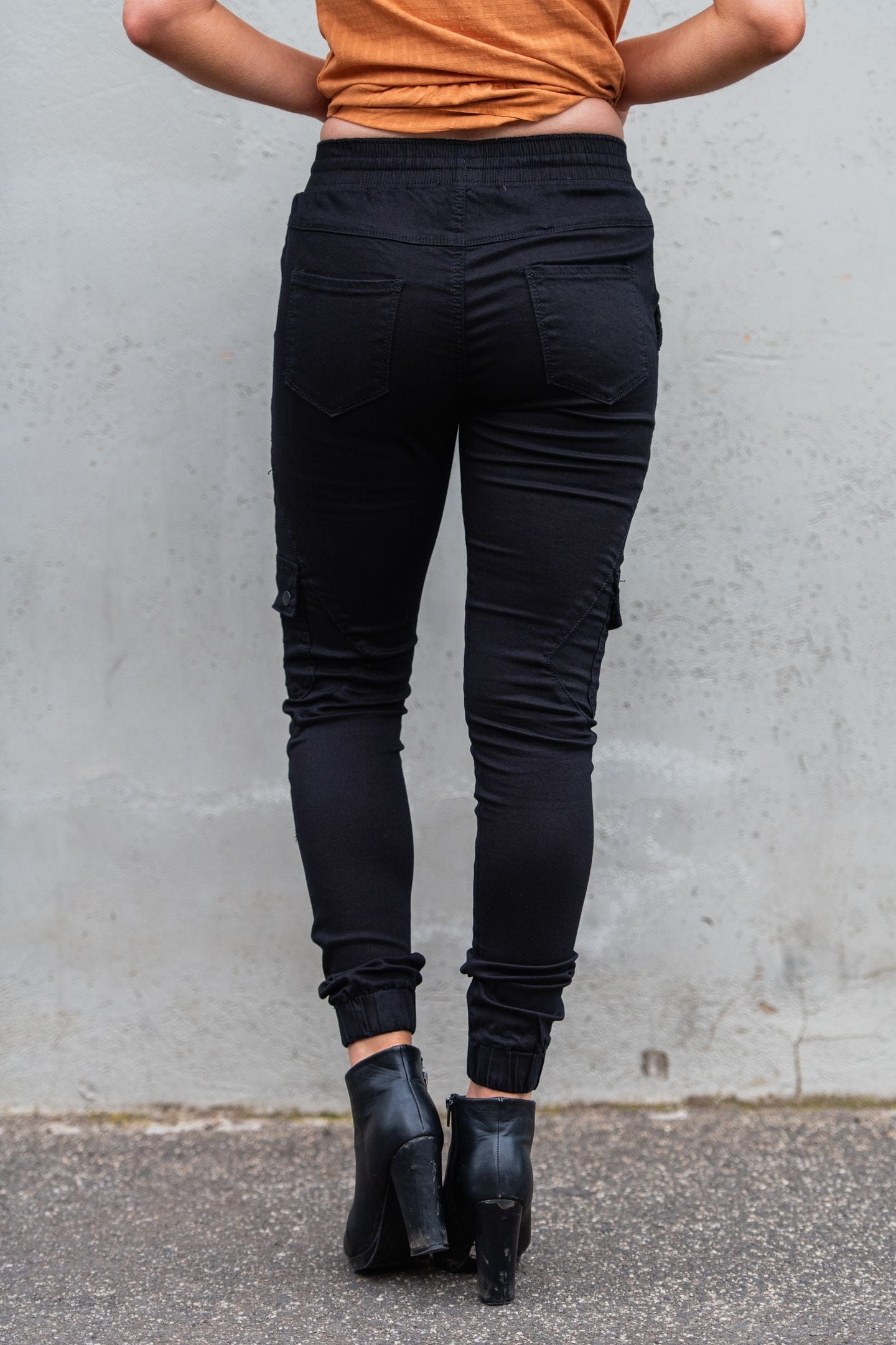 Black cargo jogger with cuff - Country Denim Australia