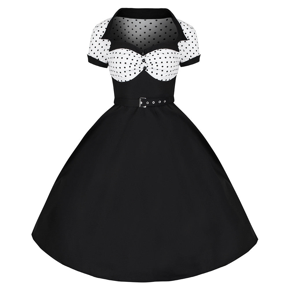 Black Polka Dot Swing Dress