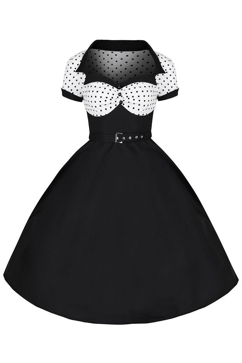 Black Polka Dot Swing Dress