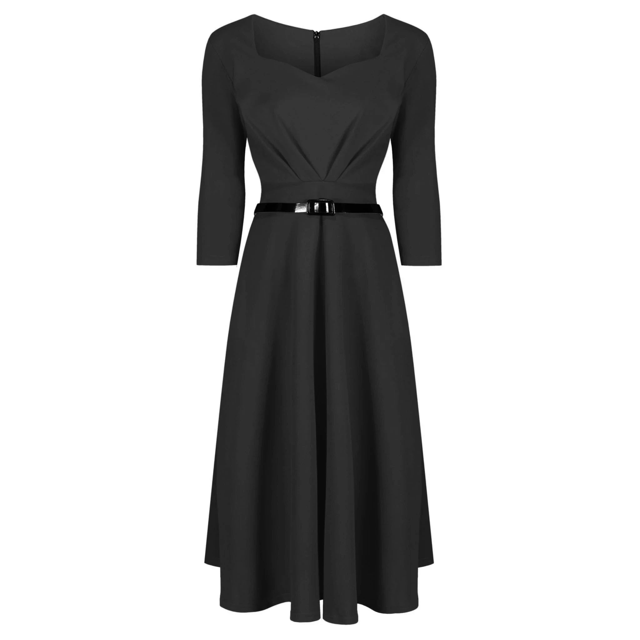 Black Sweetheart Neckline Swing Dress