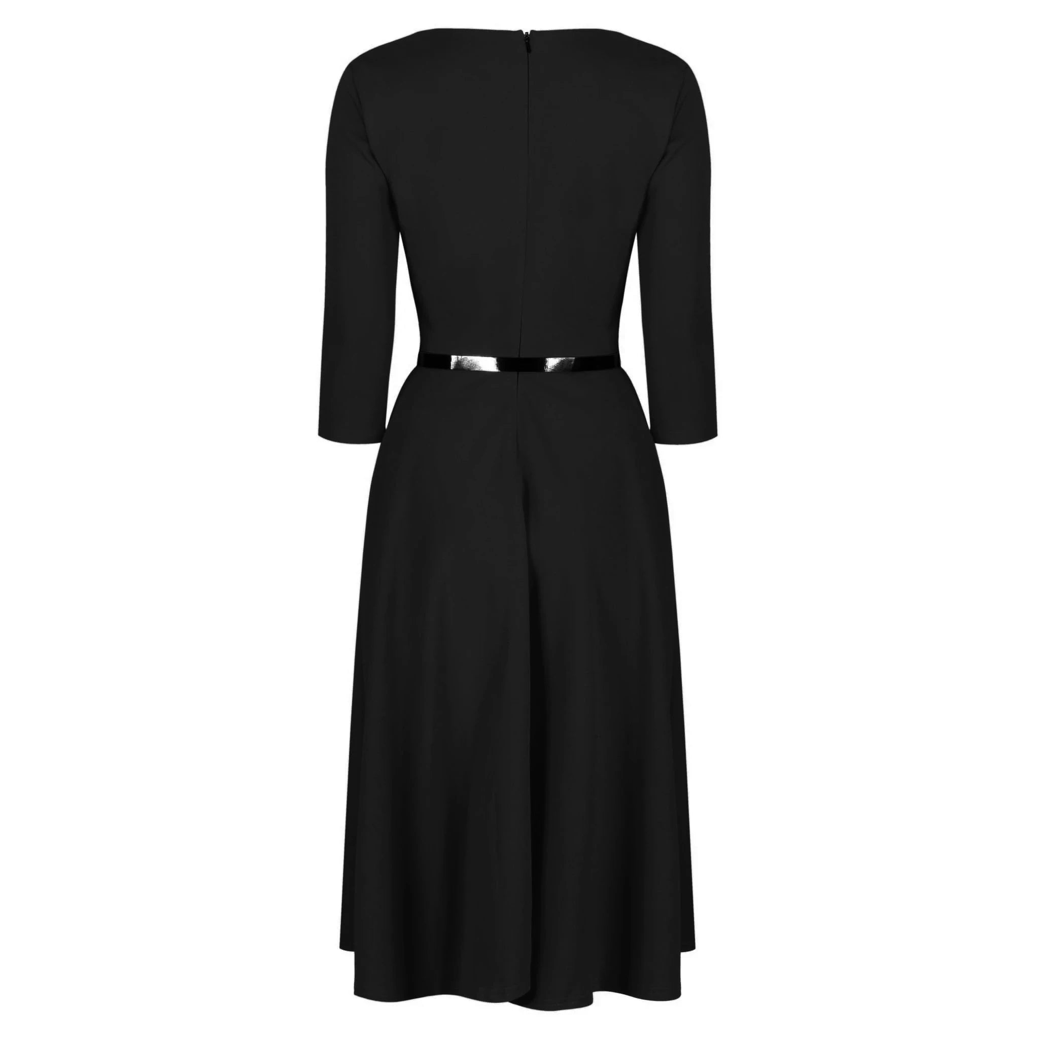 Black Sweetheart Neckline Swing Dress