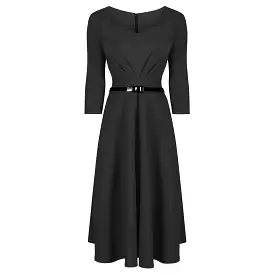 Black Sweetheart Neckline Swing Dress