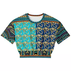 Blessings Eye Short Sleeve Cropped Sweater