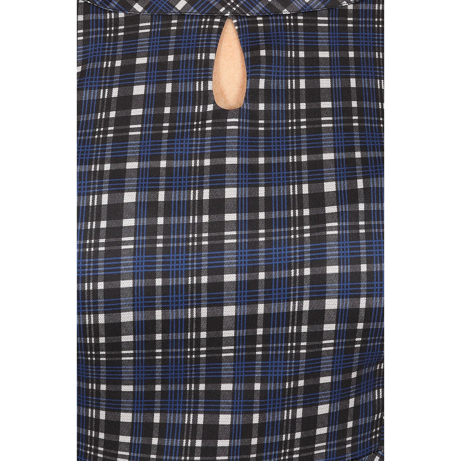 Blue Tartan Check Long Sleeve Swing Dress - Burns Night & Rockabilly Style