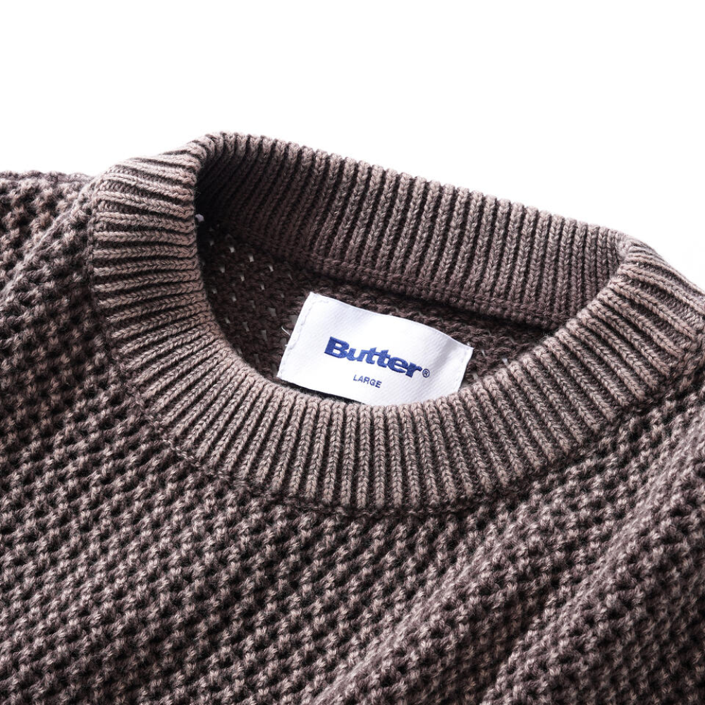 Butter Goods Knitted Sweater - Washed Brown