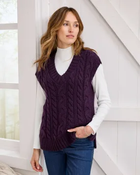 Cable Knit V-Neck Sweater Vest