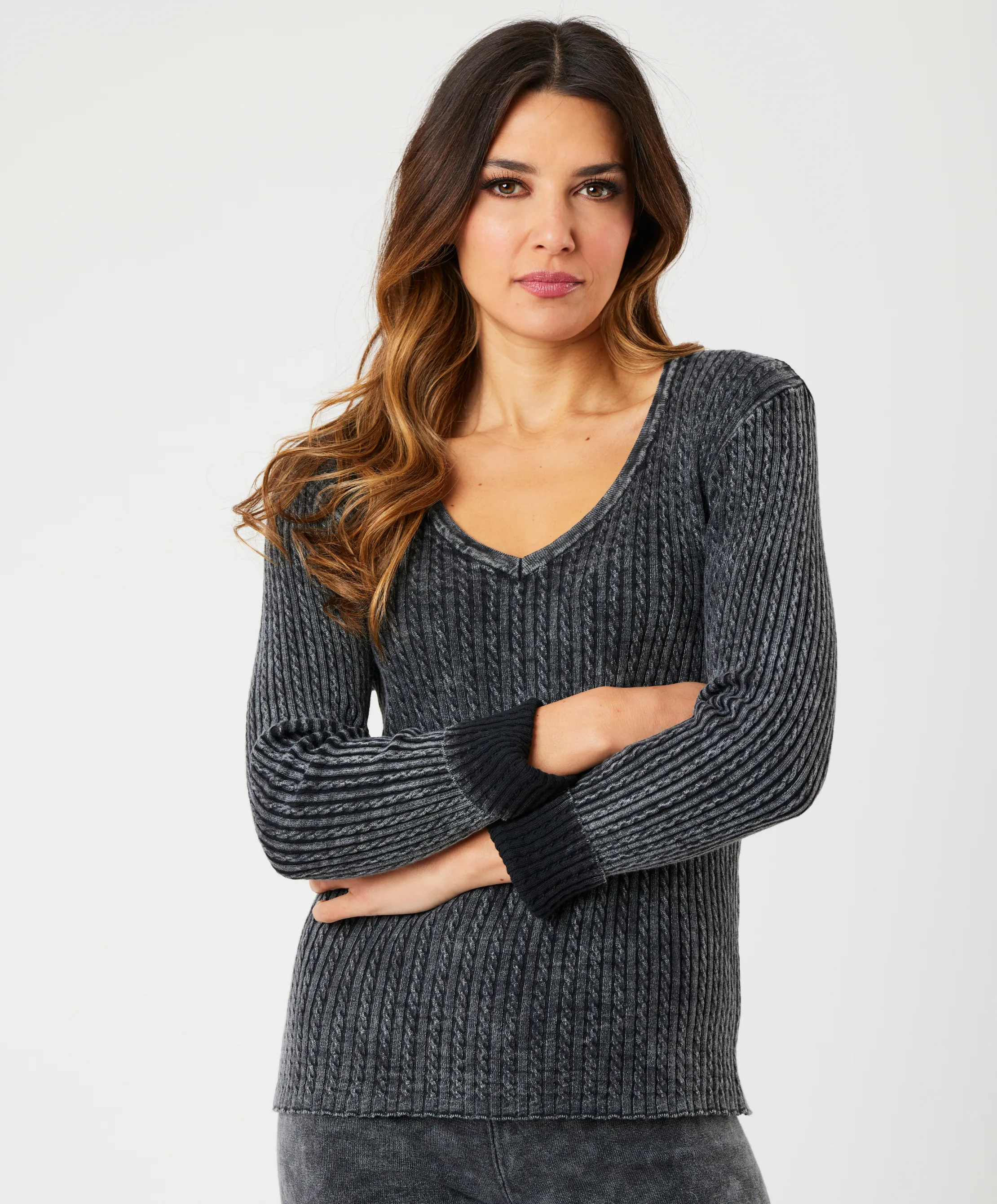 Knit V-Neck Pullover