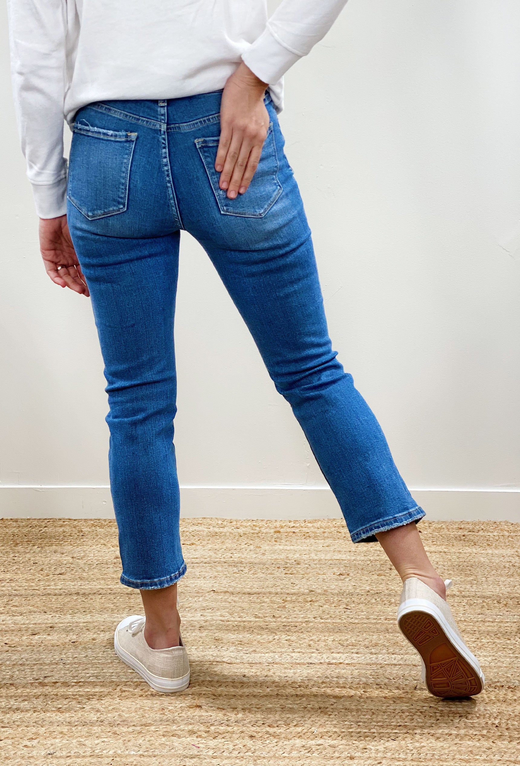 Carlene Mid-Rise Straight Stretch Jeans - Shop now for affordable and trendy women's jeans.