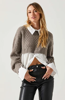 Carol Mixed-Media Sweater - Best Price and Promotion!