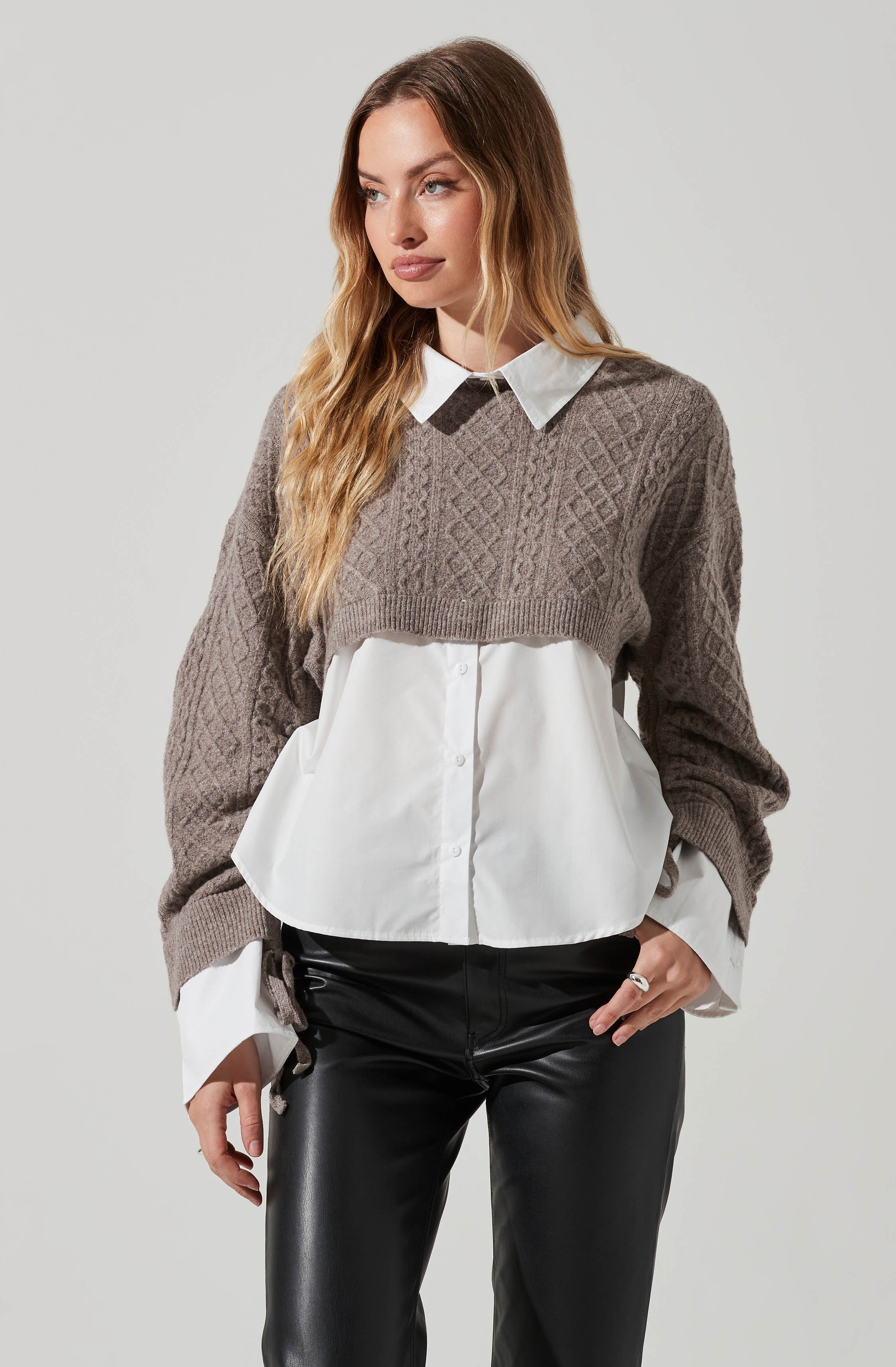 Carol Mixed-Media Sweater - Best Price and Promotion!