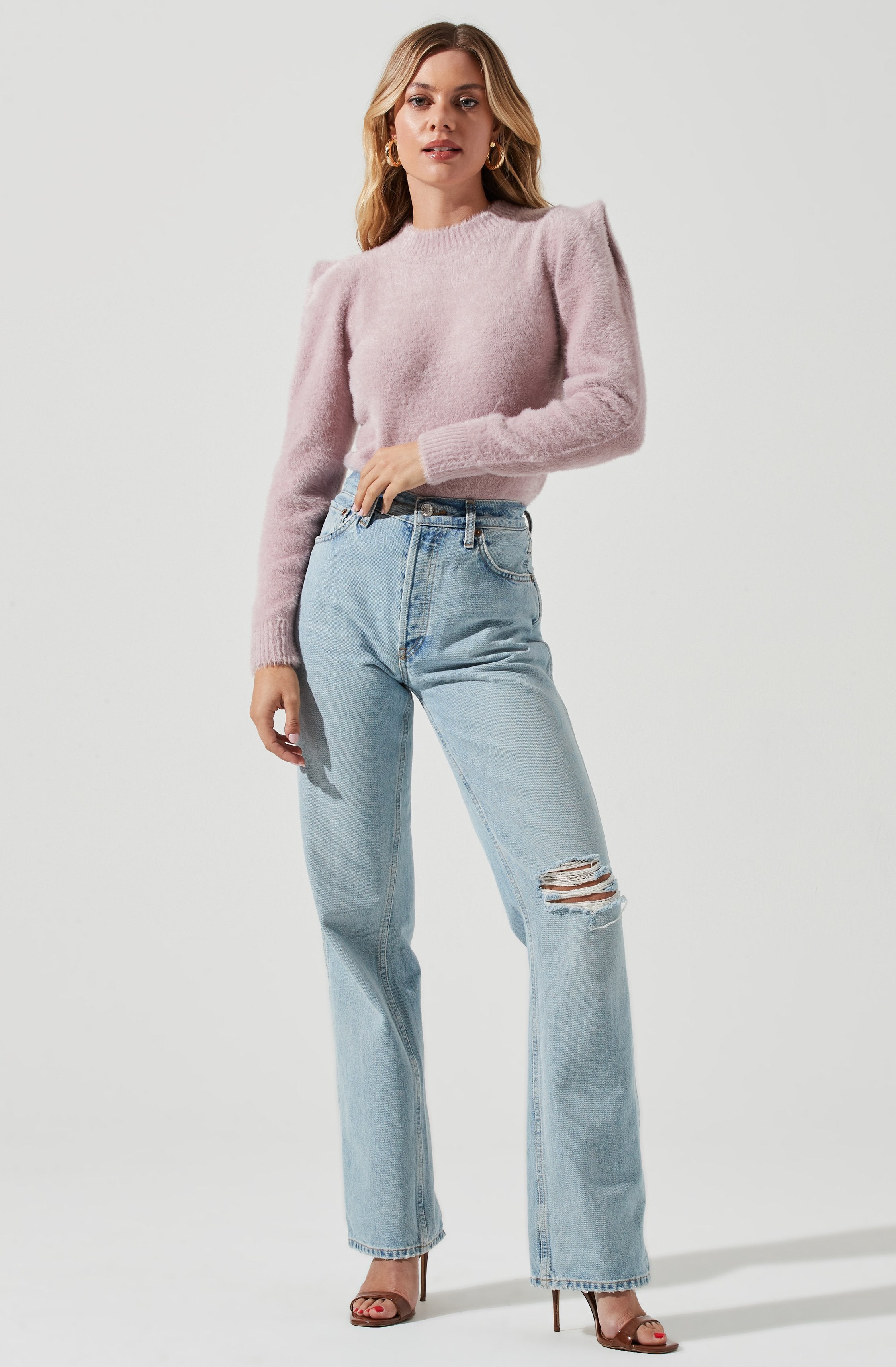 Caroline Fuzzy Knit Sweater - Buy now