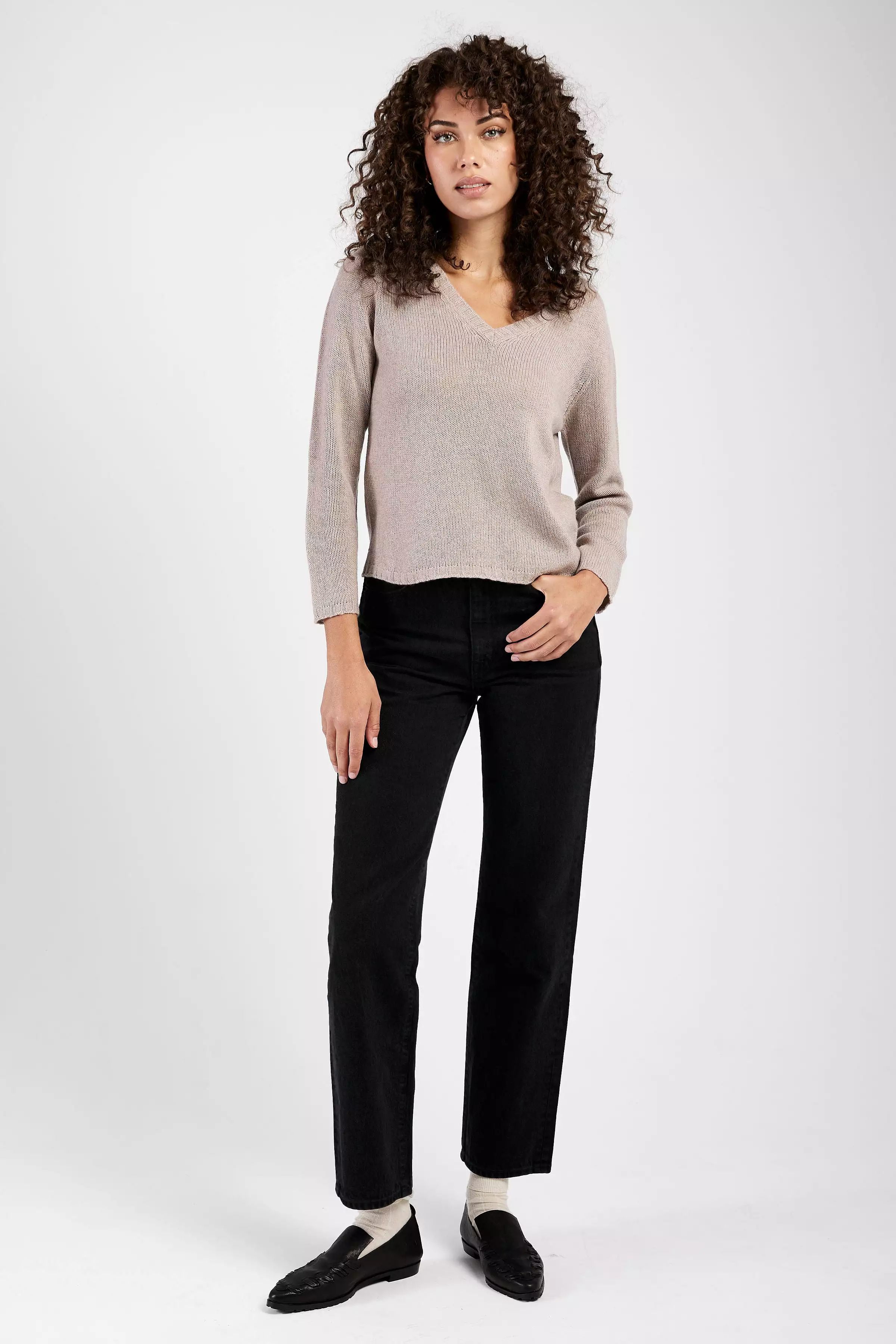 Cashmere V-Neck Sweater - Tortora | Shop Now!