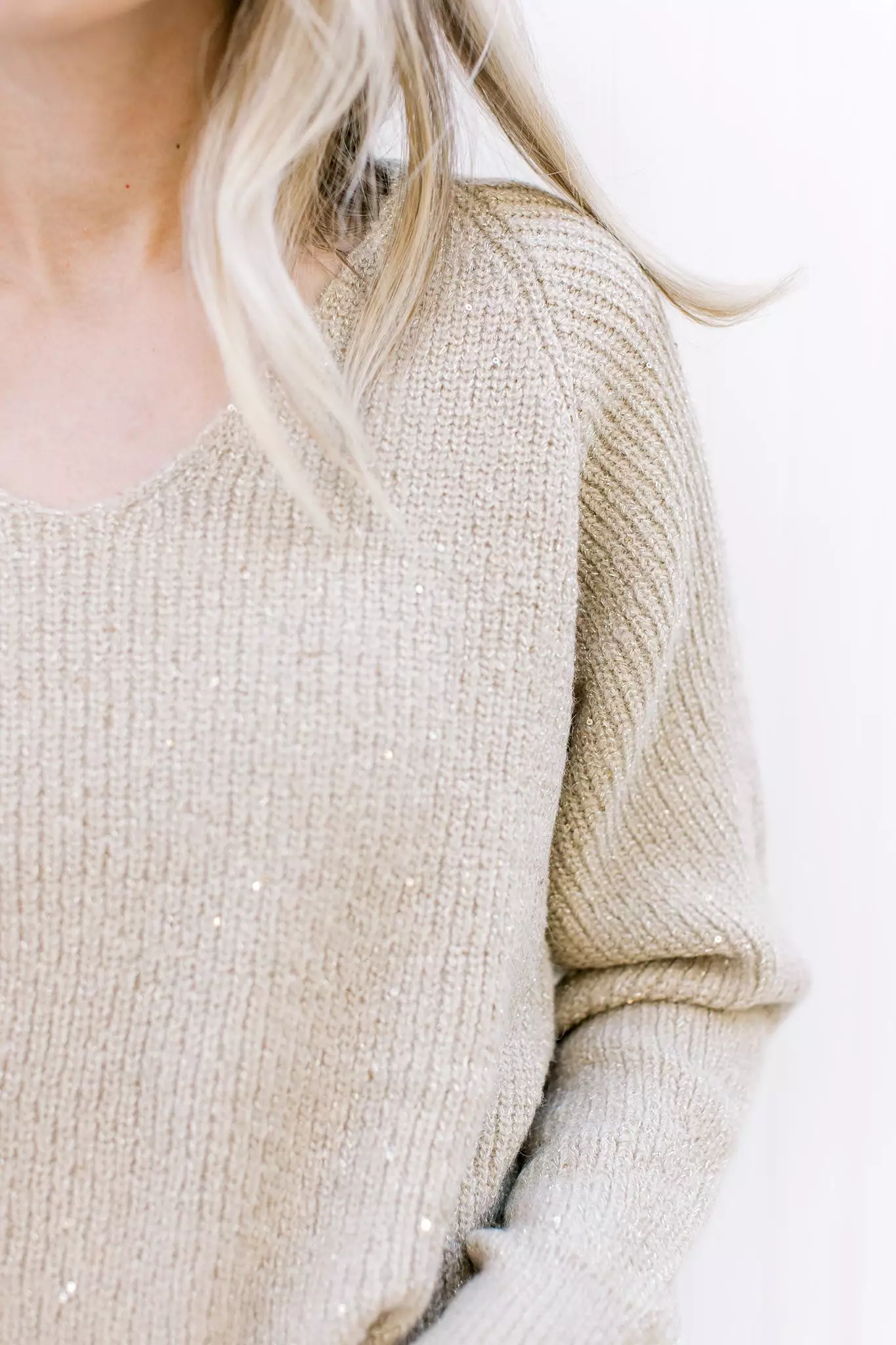 Champagne V Neck Sweater