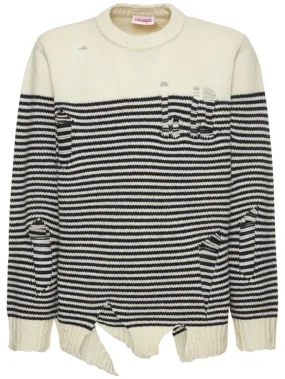 Charles Jeffrey LOVERBOY distressed wool recycled poly sweater - Shop now.