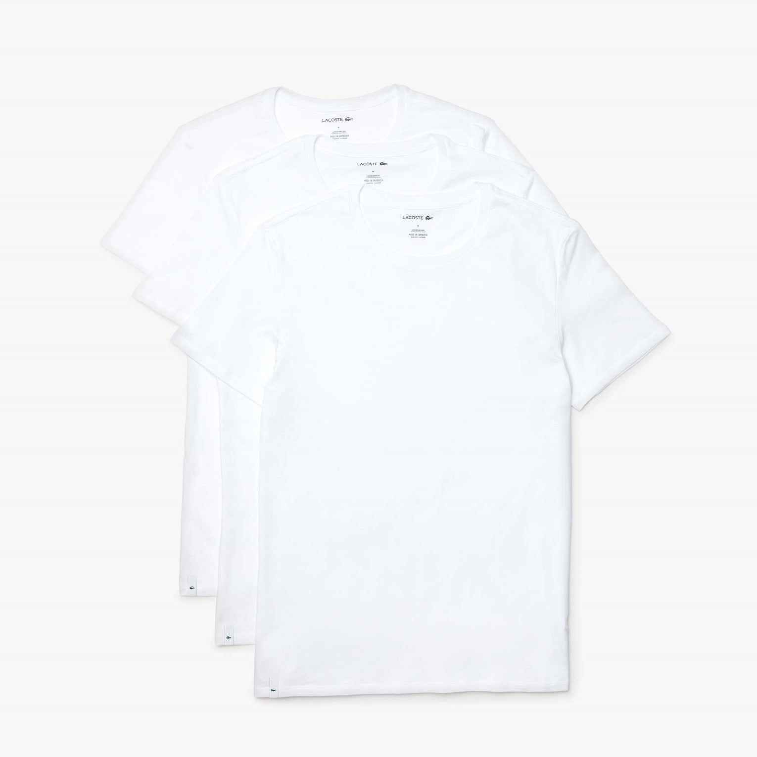 Cotton Crewneck T-Shirt 3-Pack - Men's White