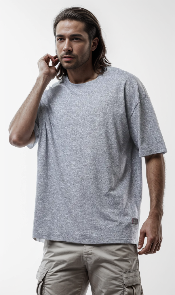 Cotton Heather Black Summer Tee - Relaxed Fit